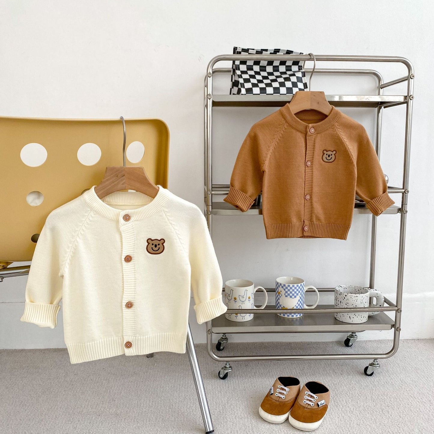 Arrival Baby Kids Unisex Comfortable Teddy Embroidery Pattern Knitted