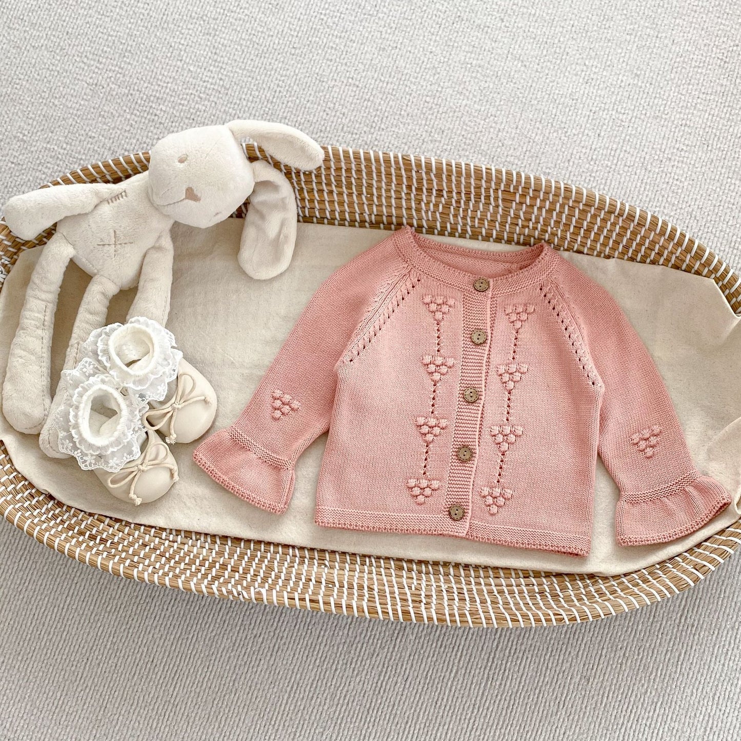 Autumn New Arrival Baby Kids Girls Comfortable Solid Color Jacquard