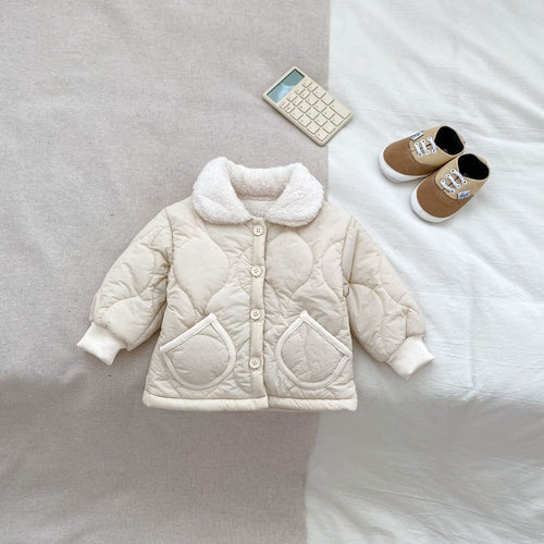 Arrival Baby Kids Boys Simple Plain Single Breasted Thick Coat & Romper